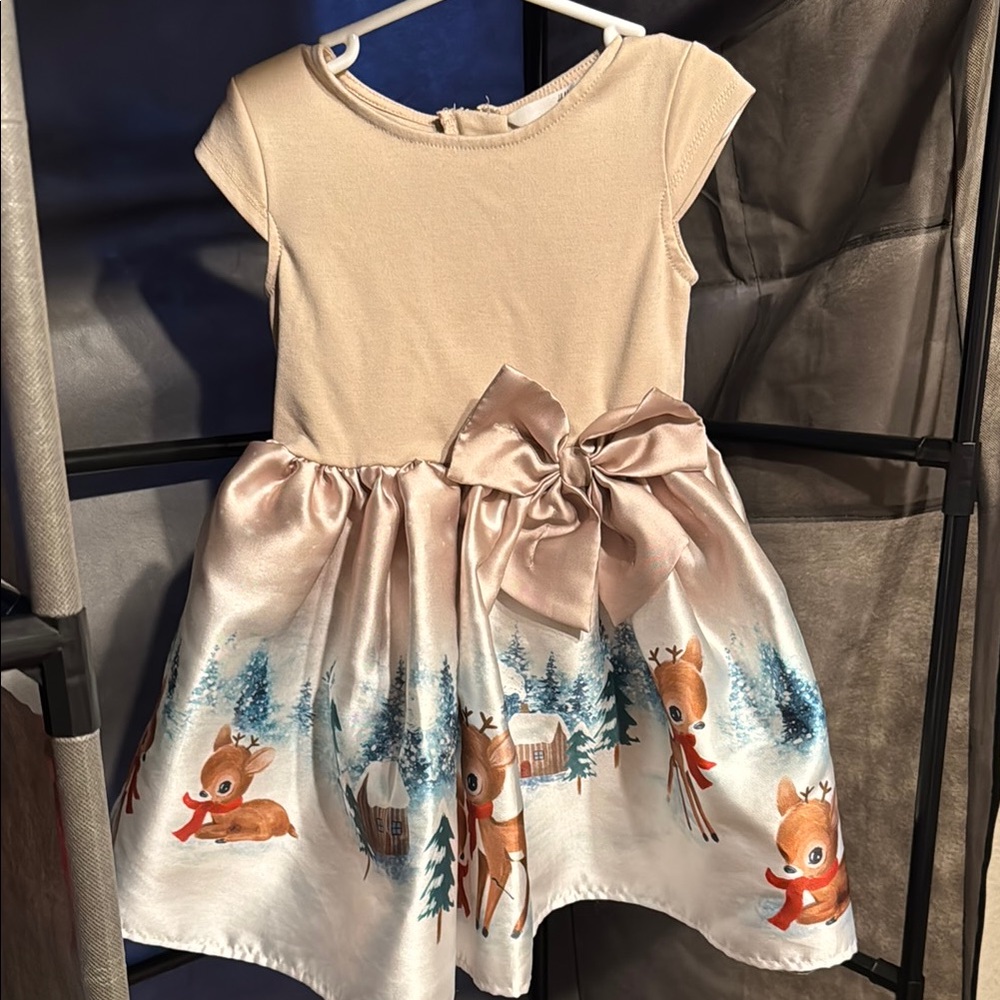 H&M Charming Cream and White Kids Dress with Bow